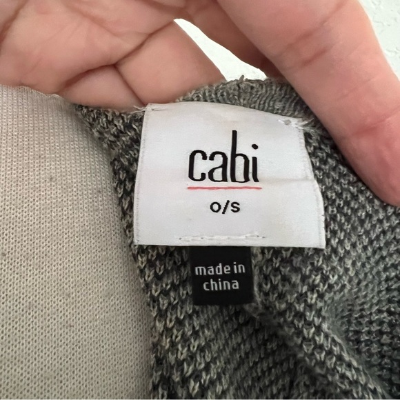 CAbi Grey Leopard Print Poncho Sweater One Size Cotton Open Front Cozy Lounge - Picture 5 of 7